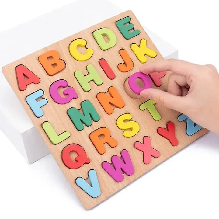 Early Educational wooden Colorful 3D Numbers Shapes and Alphabets - Toynix