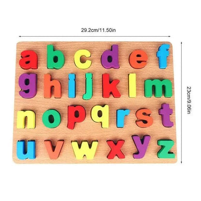 Early Educational wooden Colorful 3D Numbers Shapes and Alphabets - Toynix