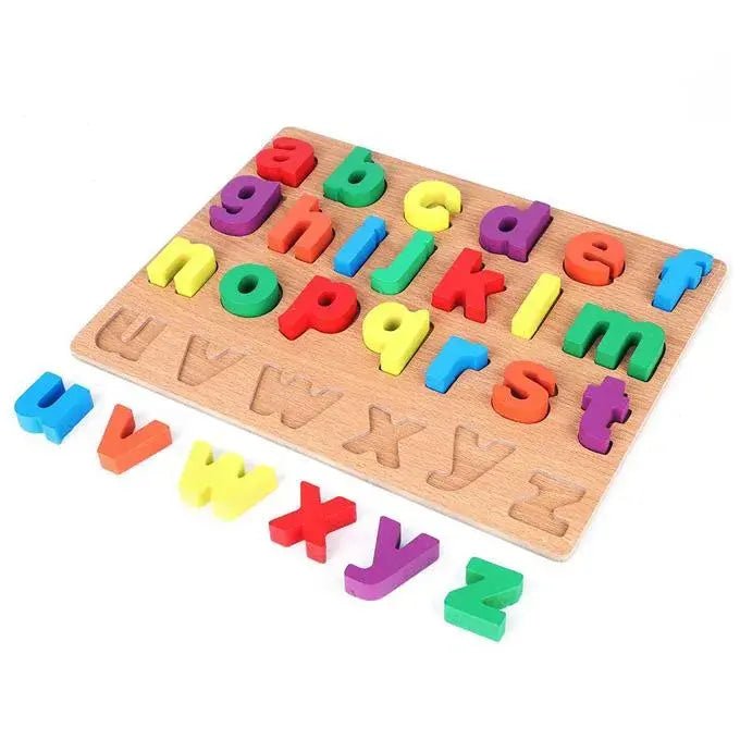 Early Educational wooden Colorful 3D Numbers Shapes and Alphabets - Toynix