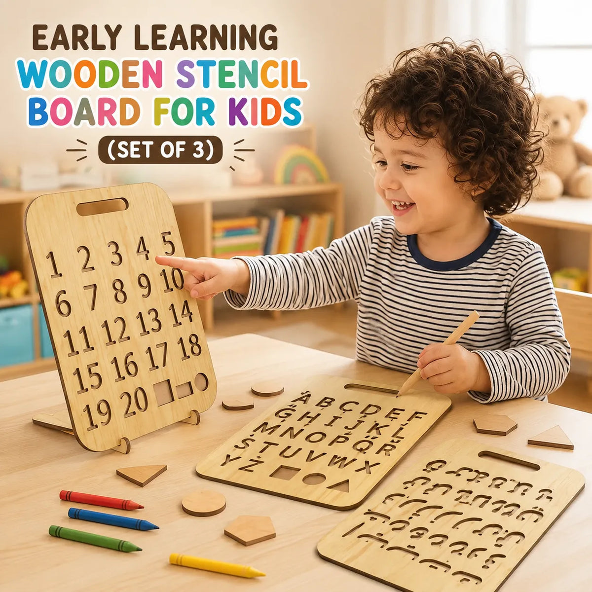 Early Learning Wooden Stencil Board For Kids (pk-003)