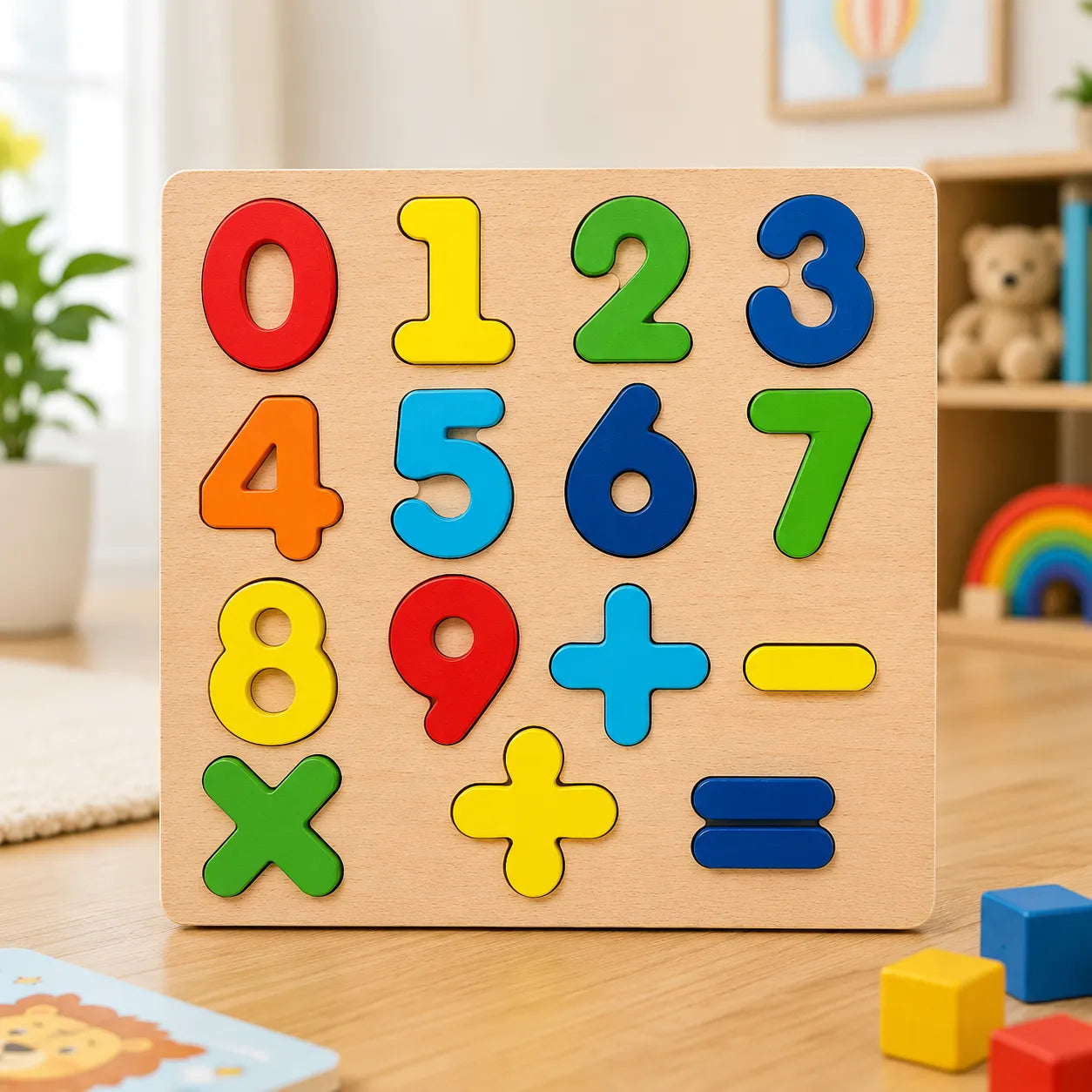 text:Early Educational wooden Colorful 3D Numbers Shapes and Alphabets