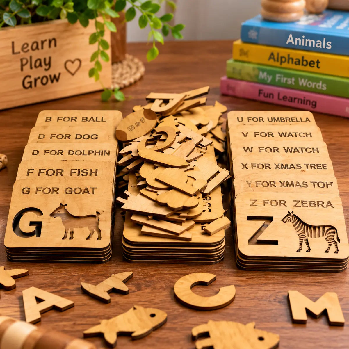 Educational Drawing Alphabets & Puzzles Stencils Set