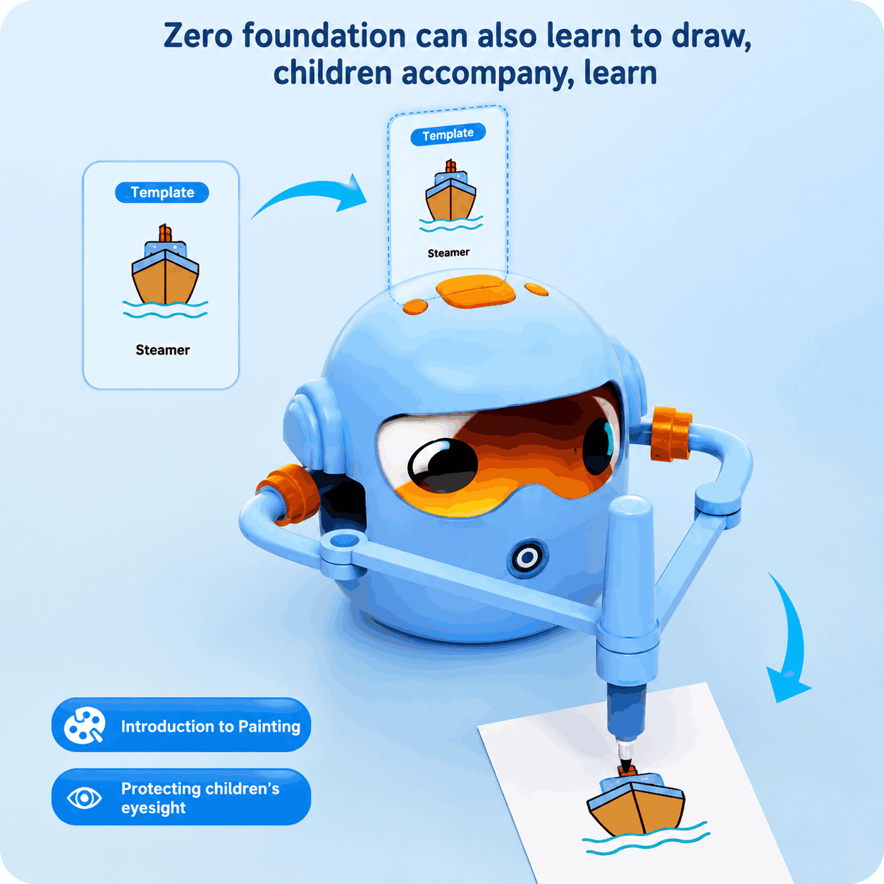Educational Drawing Robot Toy for Kids with Drawing Cards