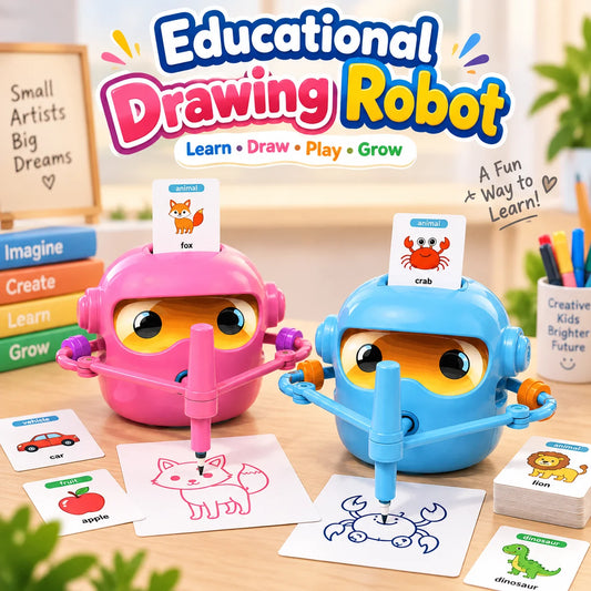 Educational Drawing Robot Toy for Kids with Drawing Cards