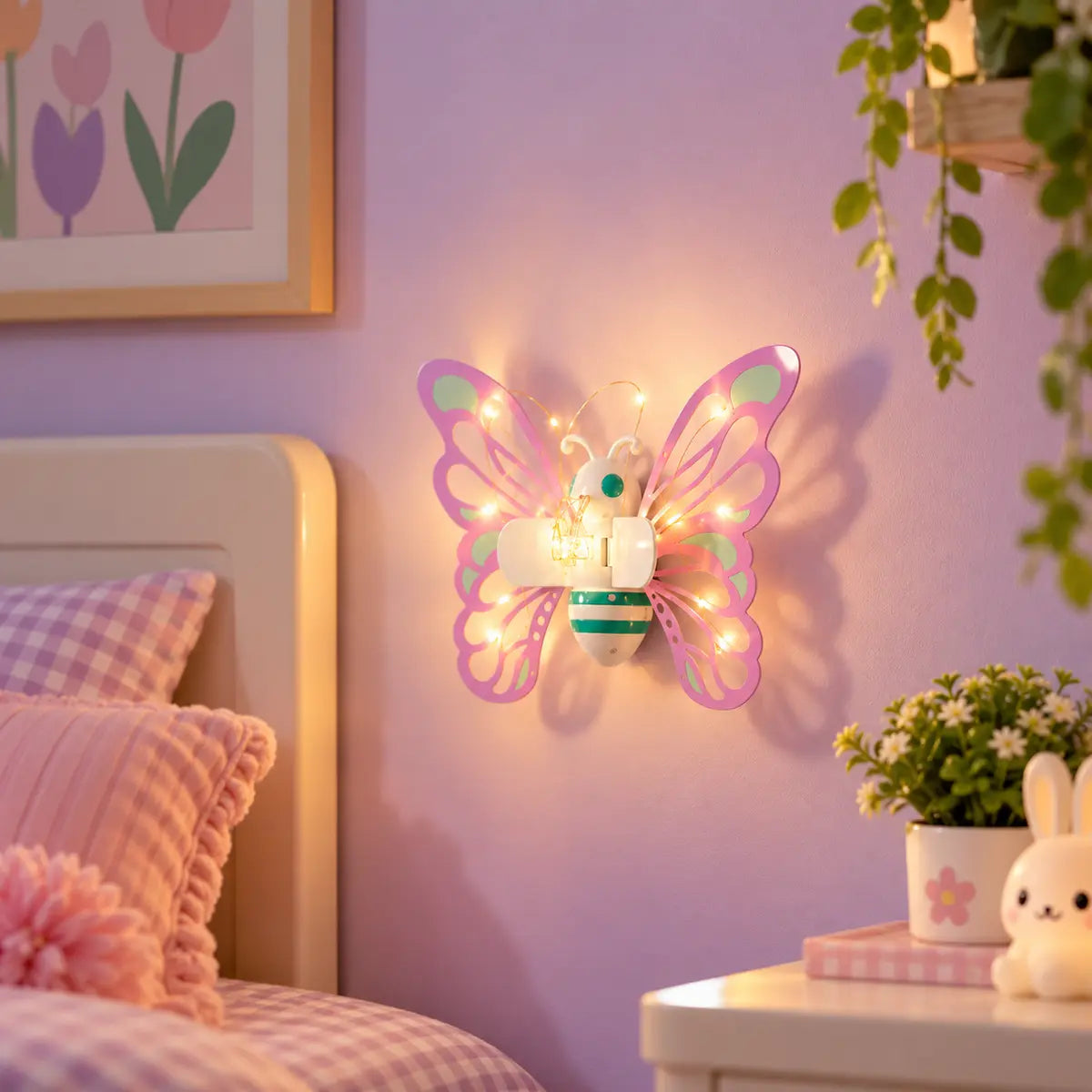 Electric Butterfly Flapping Bee Wings Toy with Colorful Lights and Music for Kids