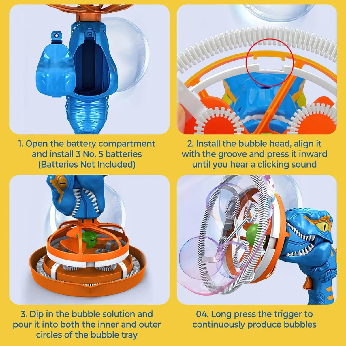 Electric Dino Bubble Maker Gun toy for Kids (HO15)