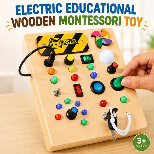 Electric Educational Wooden Montessori Toy with LED Light Switch