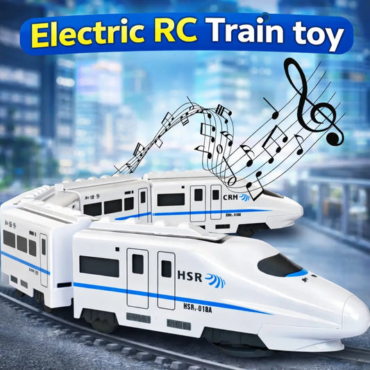 Electric RC train toy for kids remote control train set with track fun battery operated toy