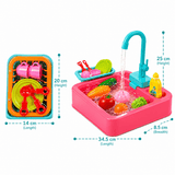 Electric Kitchen Sink Playset with Running Water (6058)