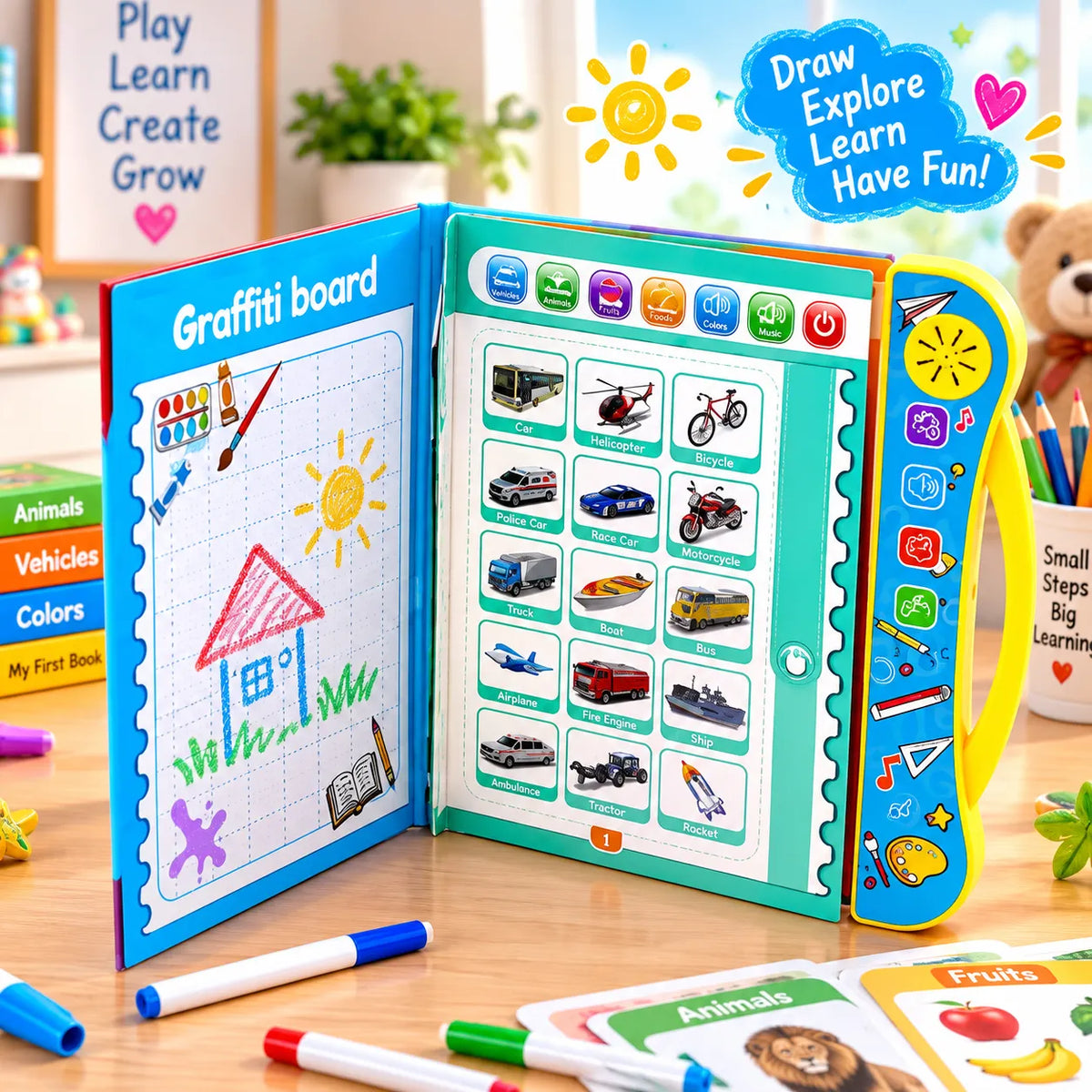 Interactive English learning E-book with electronic learning pen for kids