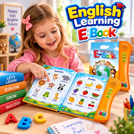 Interactive English learning E-book with electronic learning pen for kids