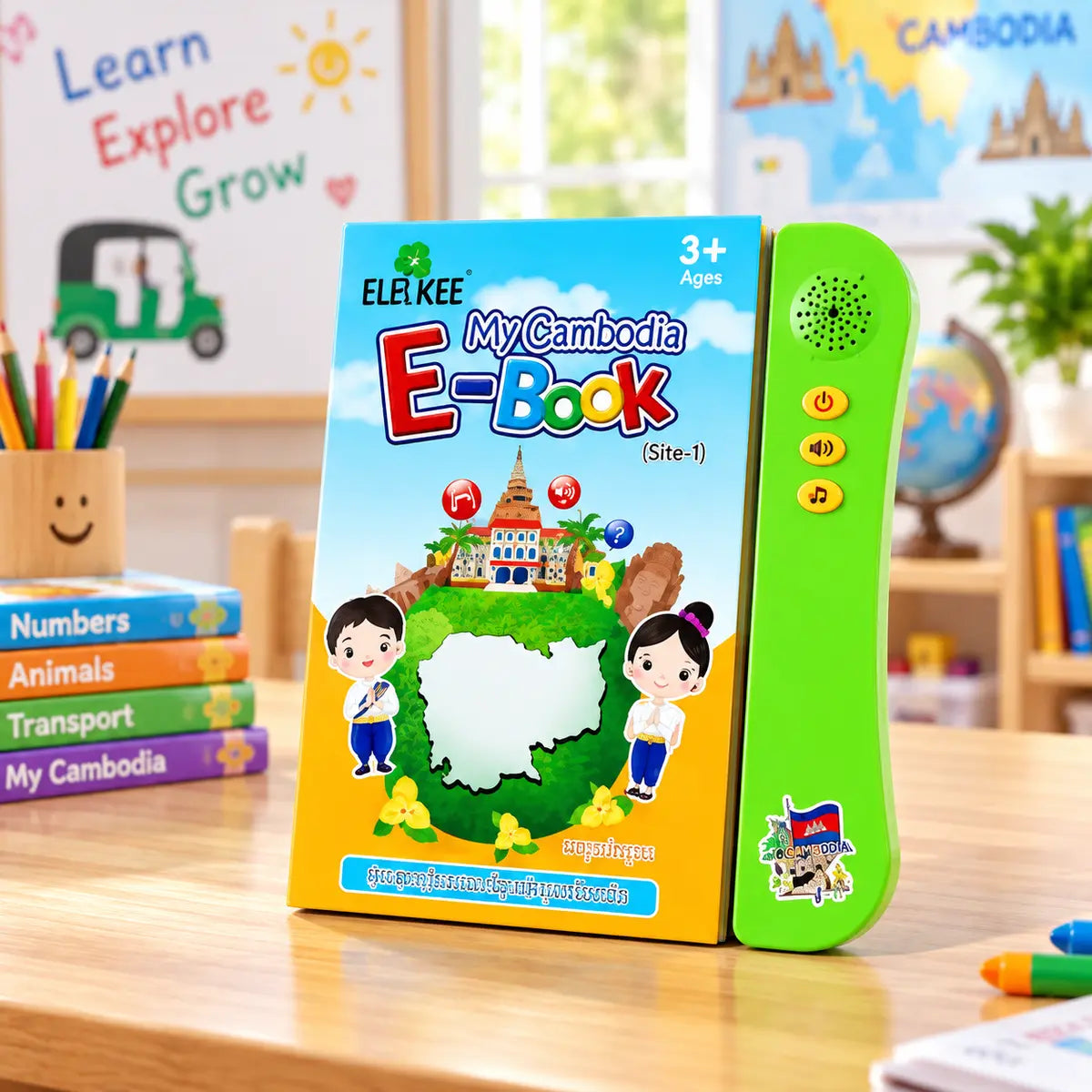 Interactive English learning E-book with electronic learning pen for kids