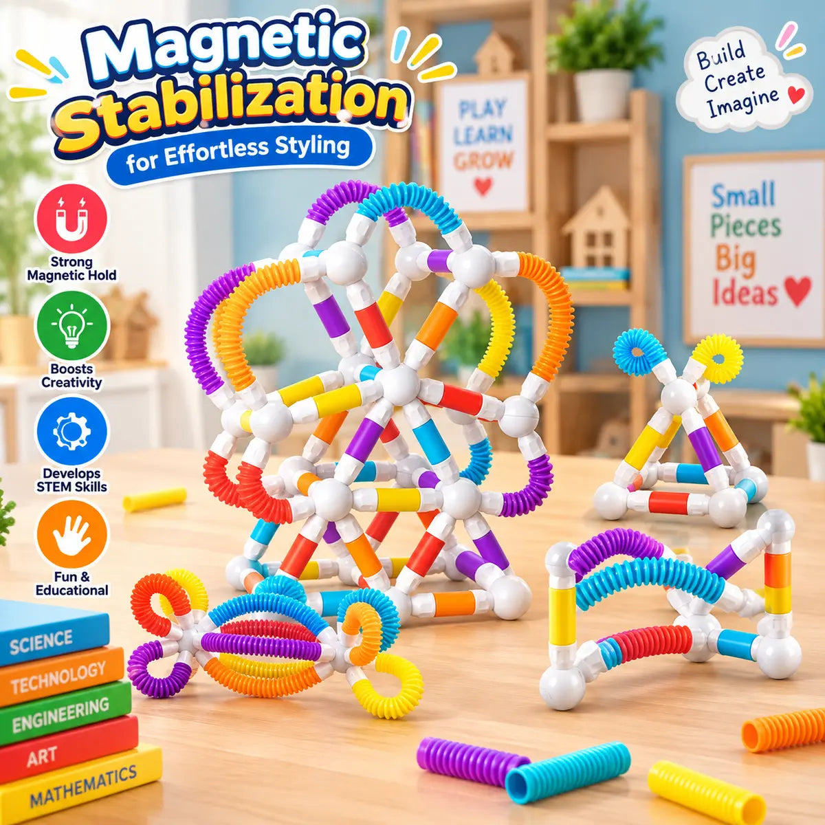 36-piece flexible magnetic tube building blocks construction set for kids