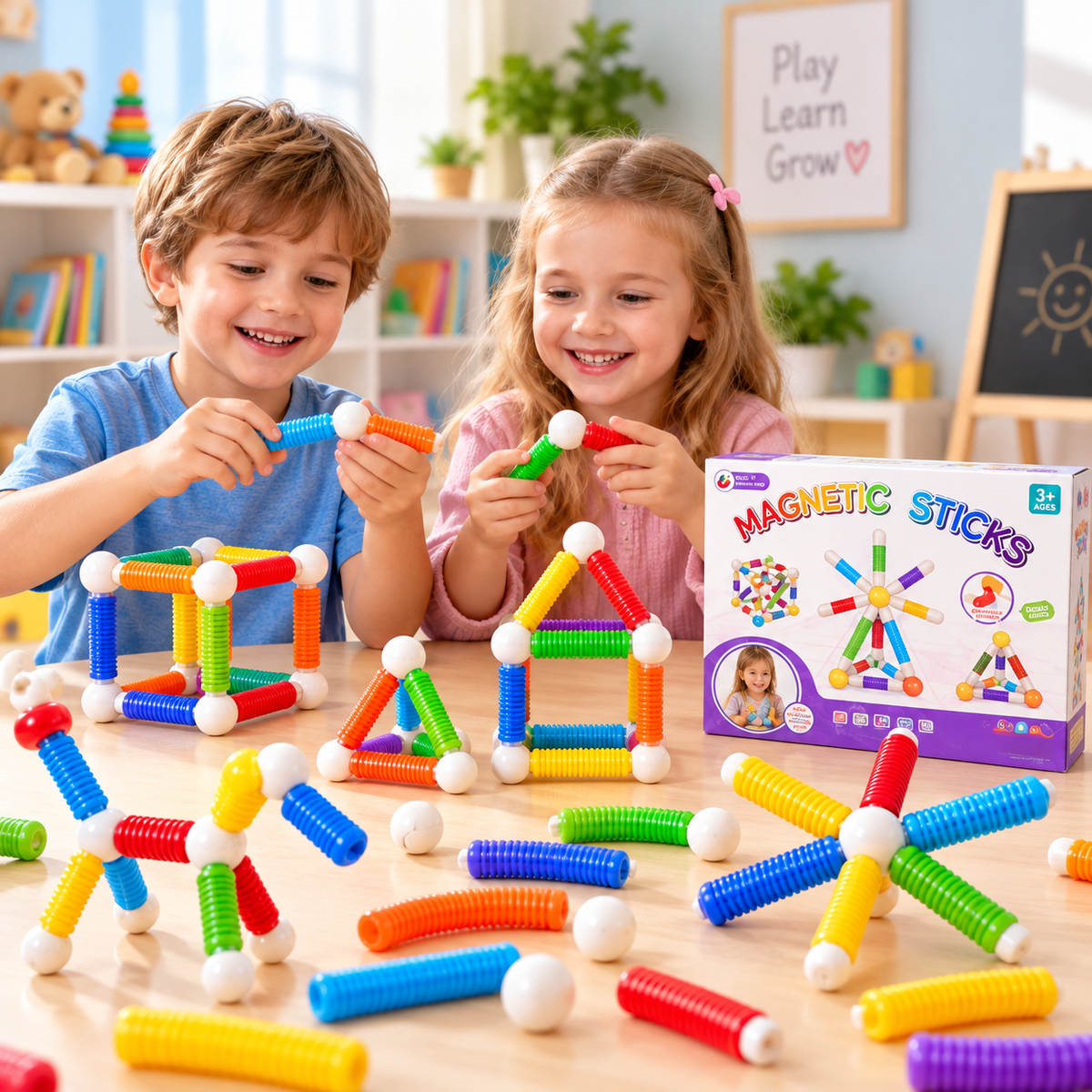 36-piece flexible magnetic tube building blocks construction set for kids