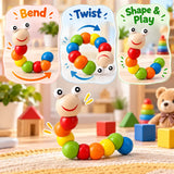Flexible Wooden Caterpillar Twist Toy for Kids (2025-55)