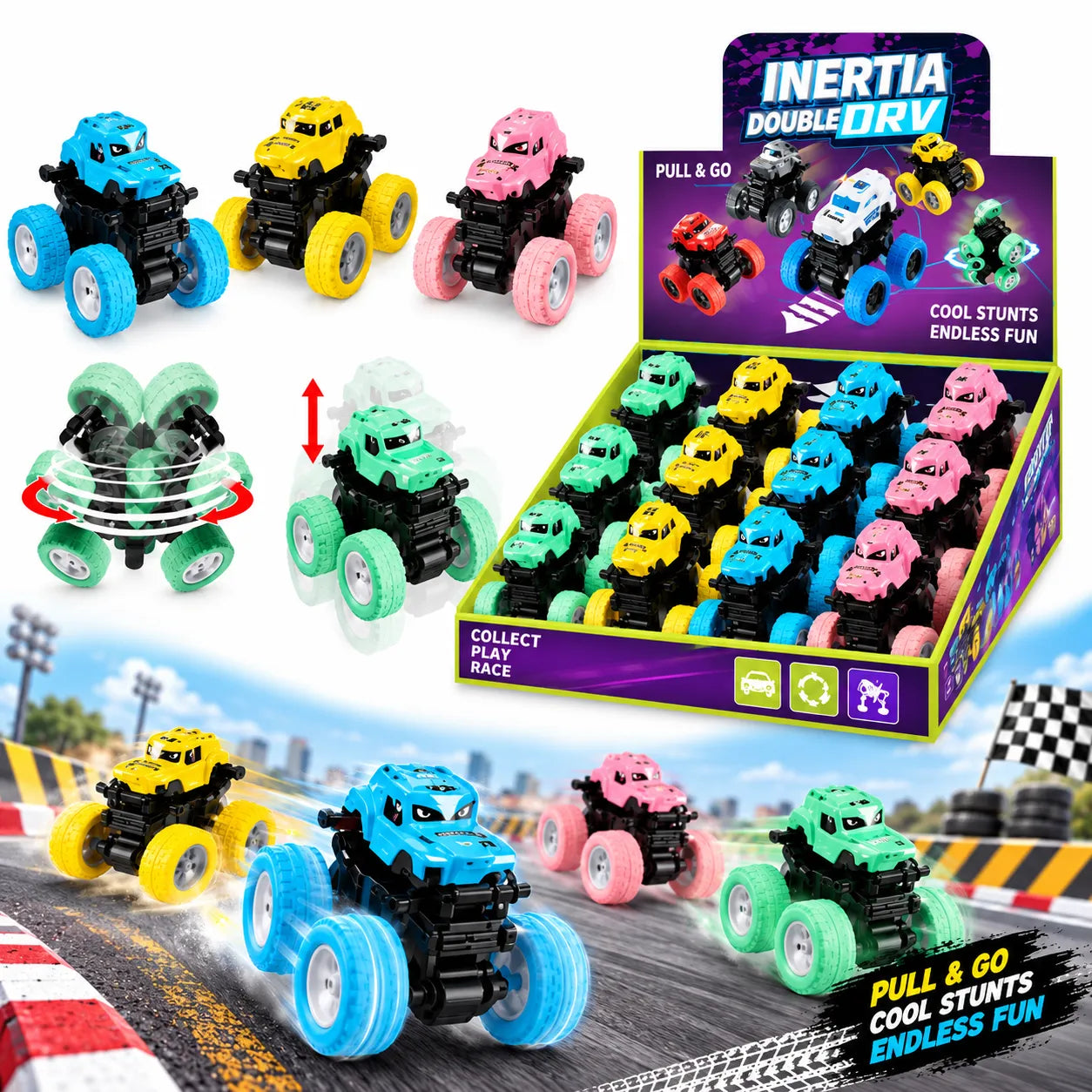 Friction Powered Monster Truck Toy for Kids 