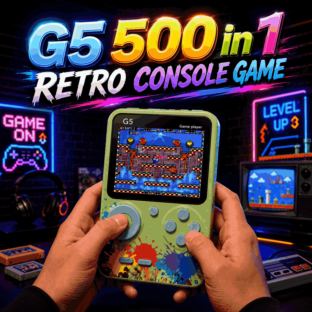 G5 500 in 1 Retro Console Game for Kids (G5)