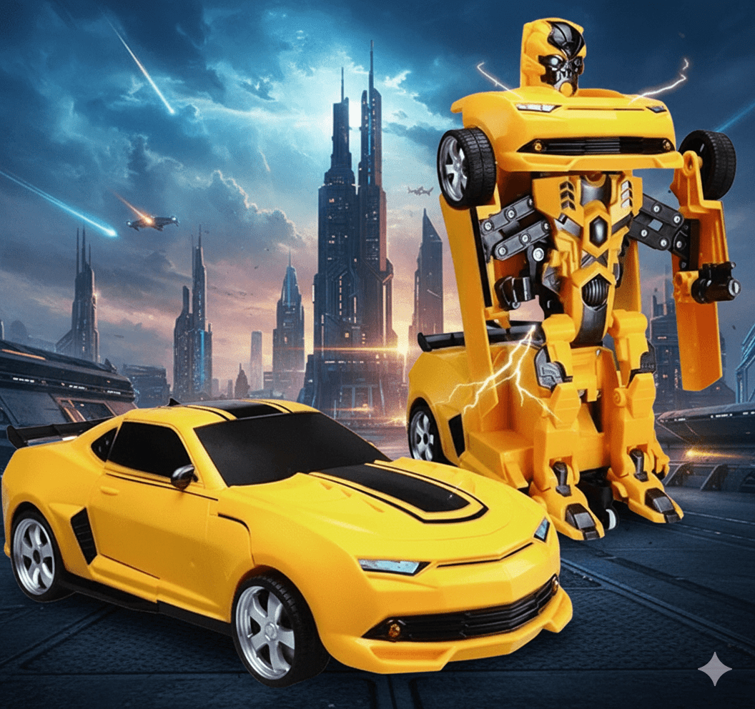 Transformer Robot Car Toy With Lights & Sound For Kids