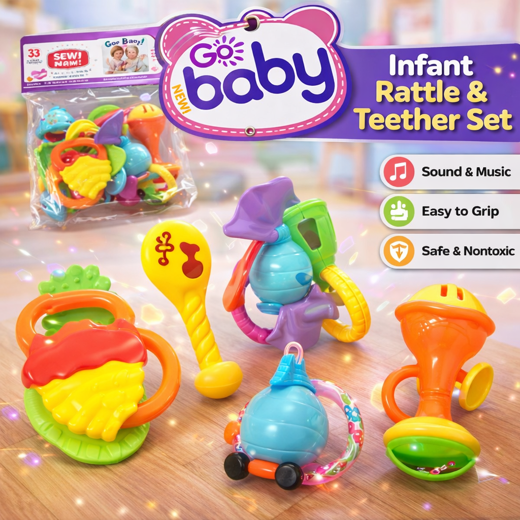 Colorful Musical Baby Rattles Toy Set - Toynix.pk
