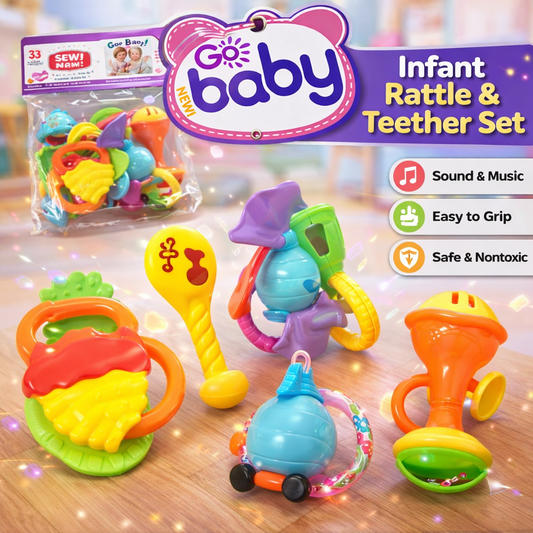 Colorful Musical Baby Rattles Toy Set - Toynix.pk