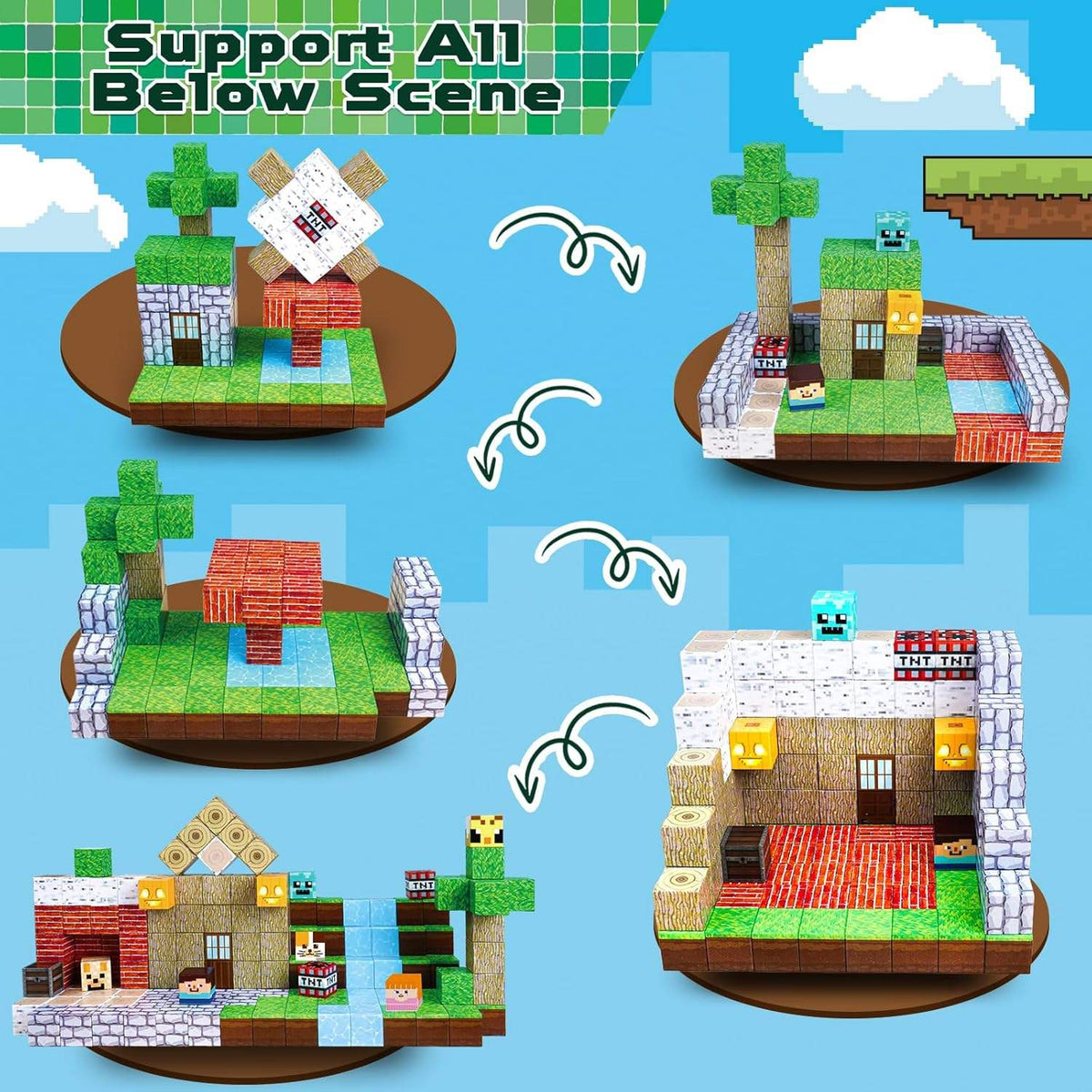Minecraft Magnetic Building Blocks Cubes (100 Pcs | ZH019)