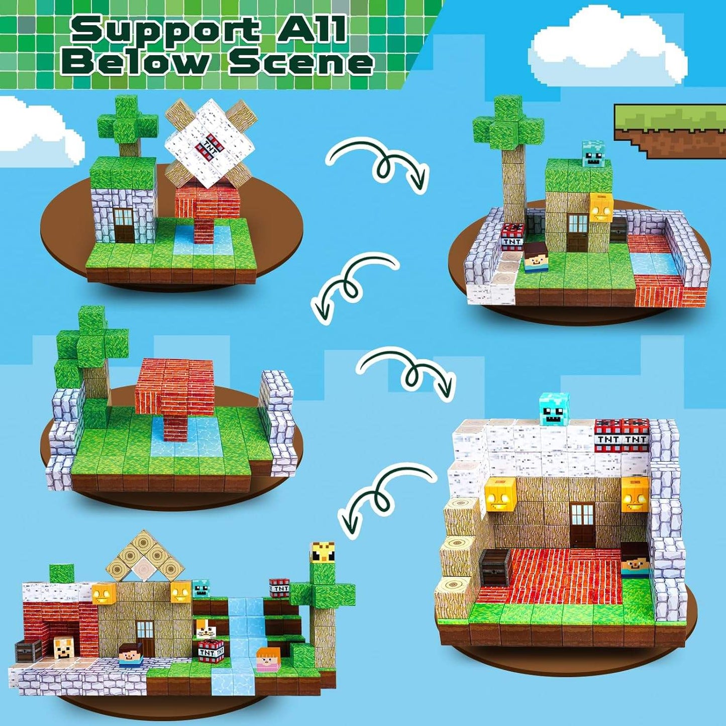 Minecraft Magnetic Building Blocks Cubes (100 Pcs | ZH019)