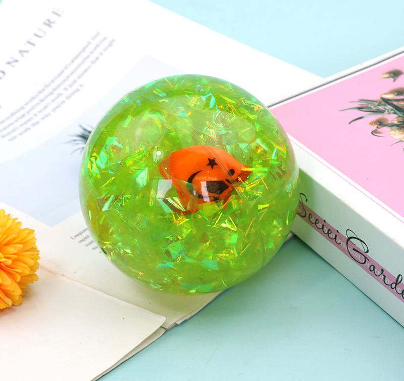 Colorful Glitter-filled Rubber Ball for Kids