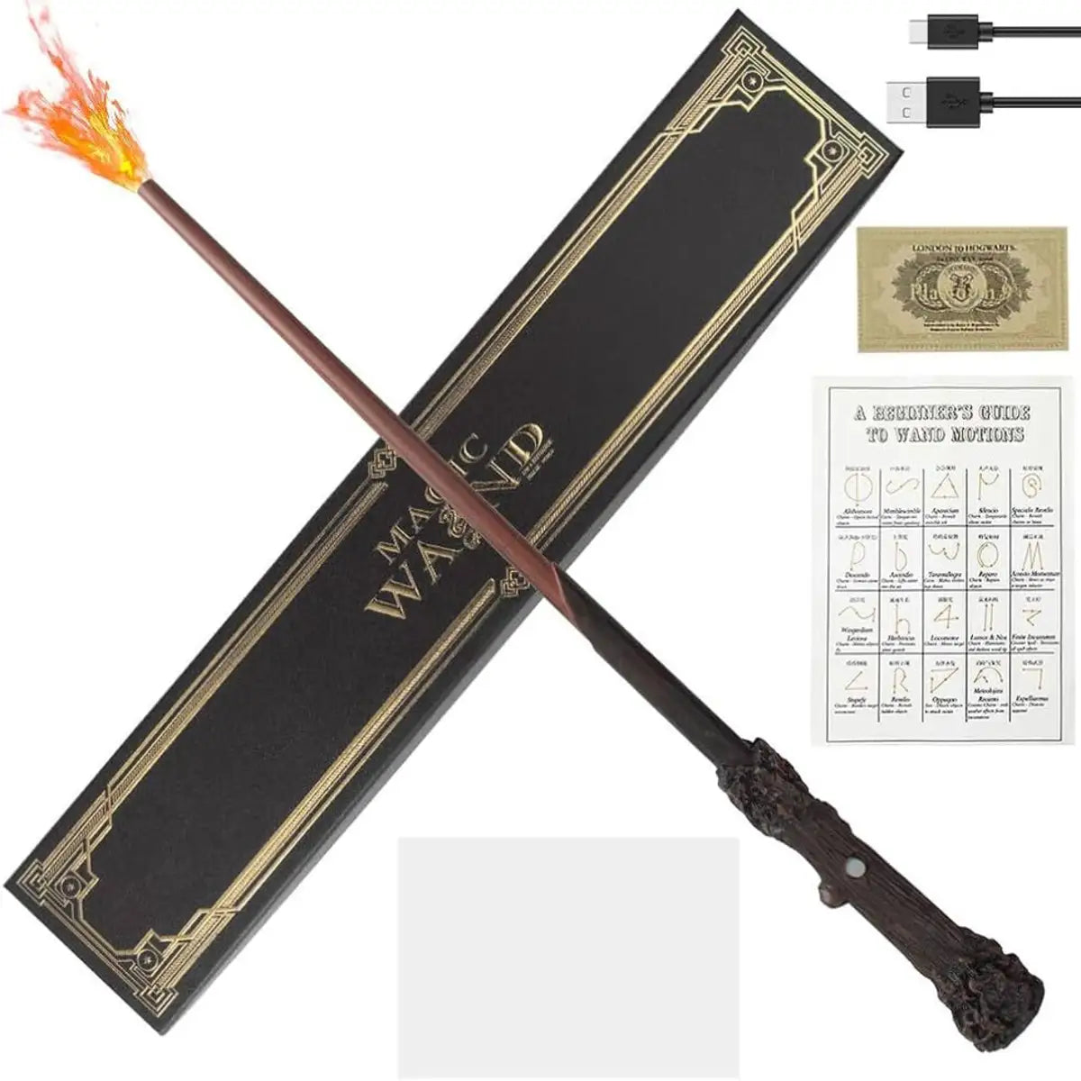 Harry Potter magic wand with spitfire effect and decorative box for kids