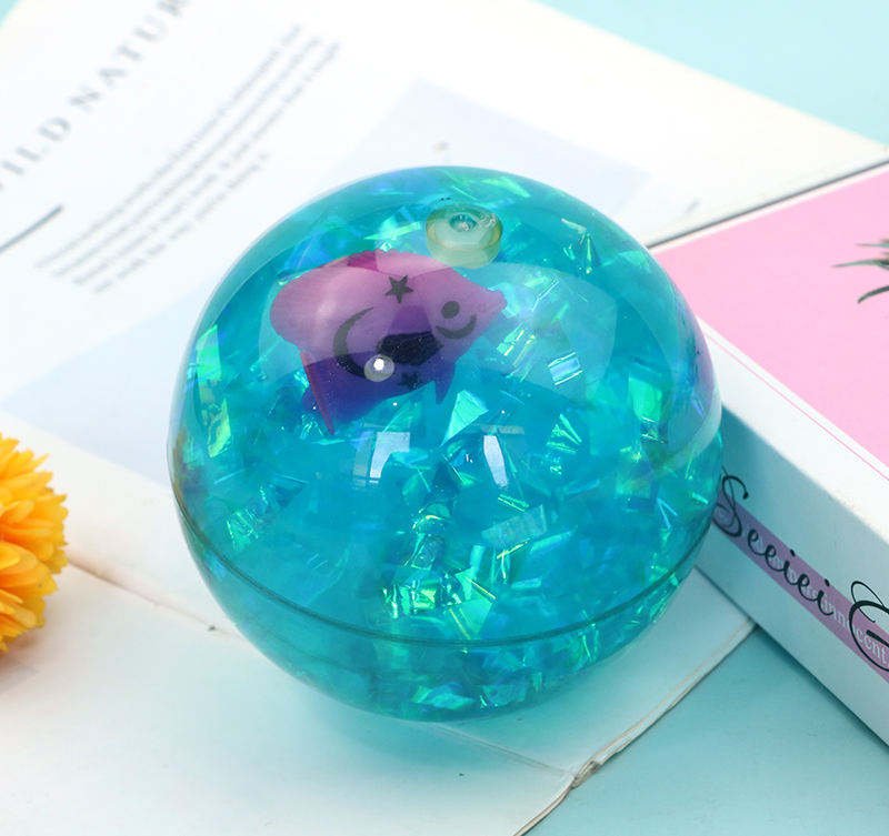 Colorful Glitter-filled Rubber Ball for Kids