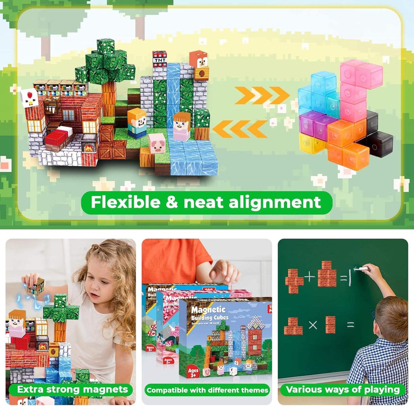 Minecraft Magnetic Building Blocks Cubes (100 Pcs | ZH019)