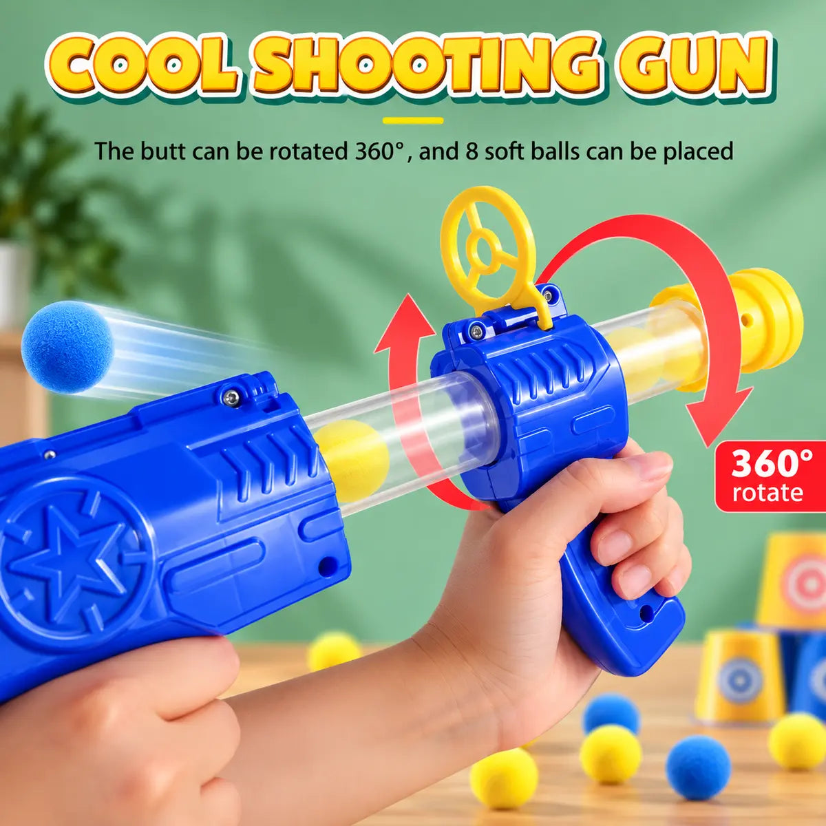 Hungry Duck target shooting game toy with ball launcher and accessories for kids