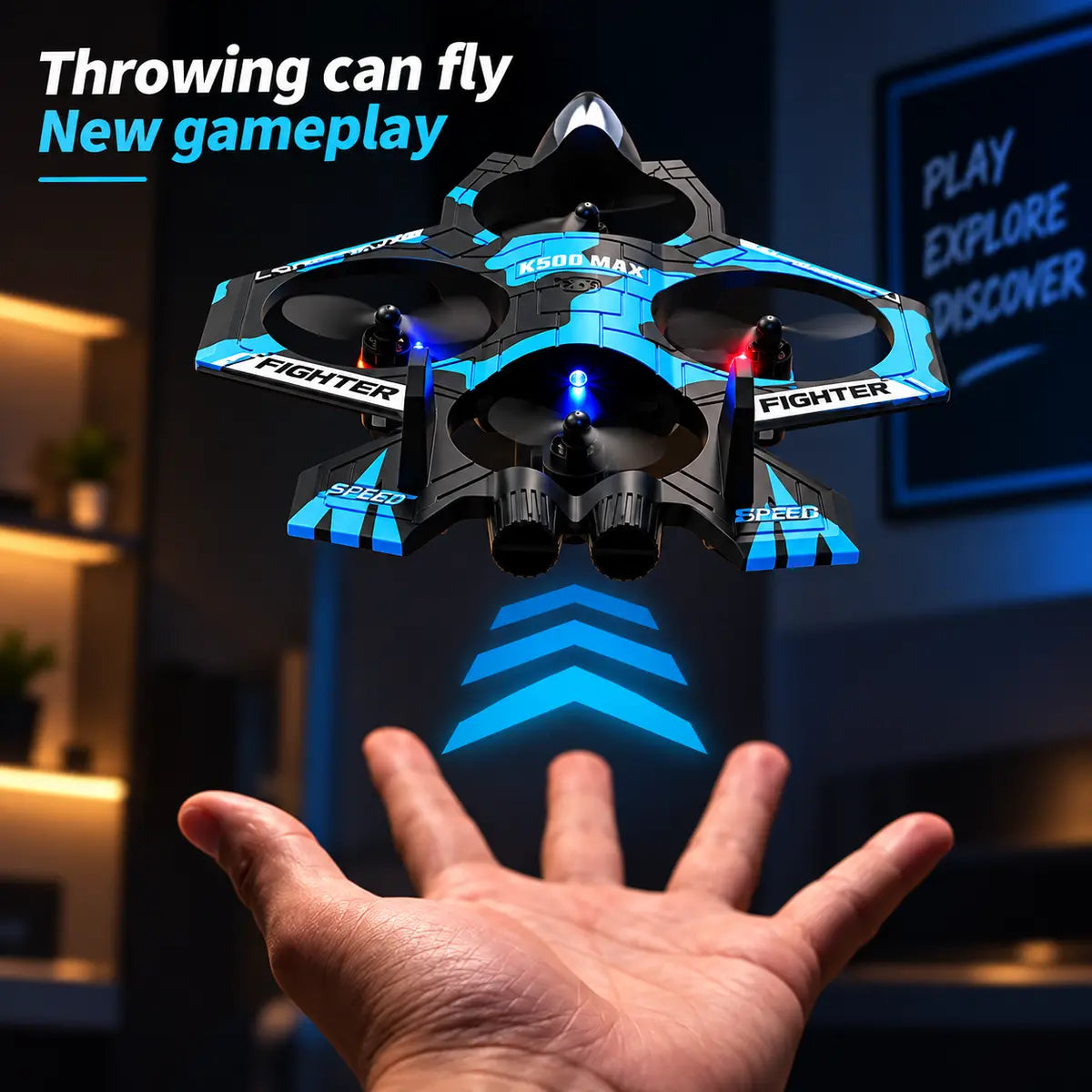 K500 Max RC Fighter Jet Drone for Kids & Adults (Random Color)