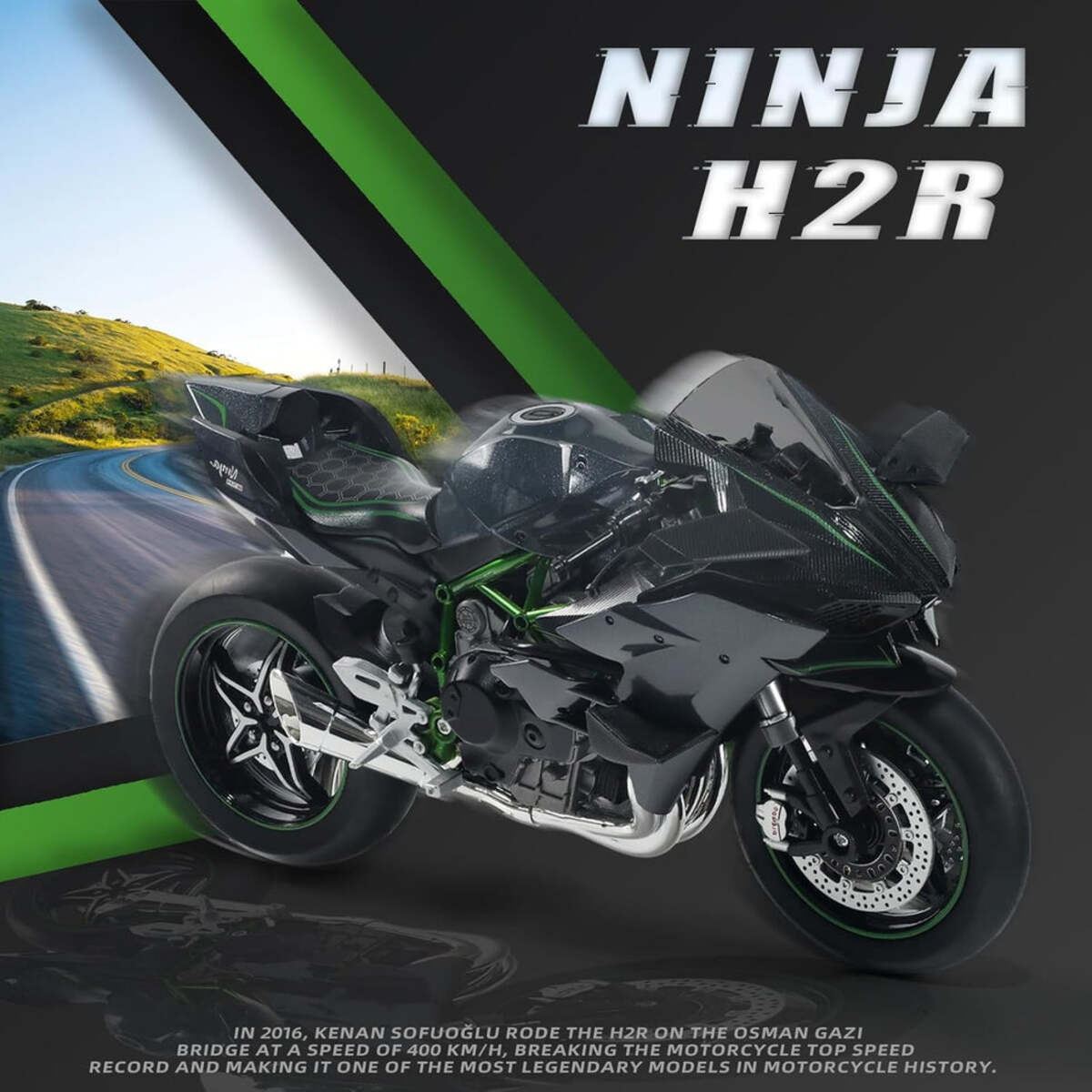 Kawasaki Ninja H2R 1:9 Diecast Collection Premium Bike Model (0754-1)