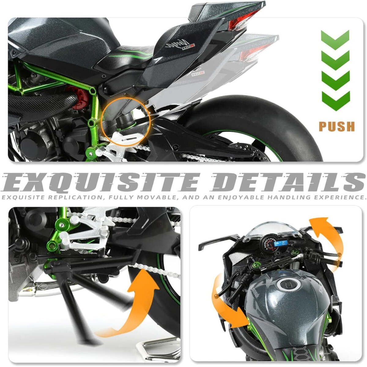 Kawasaki Ninja H2R 1:9 scale premium diecast motorcycle model with realistic details