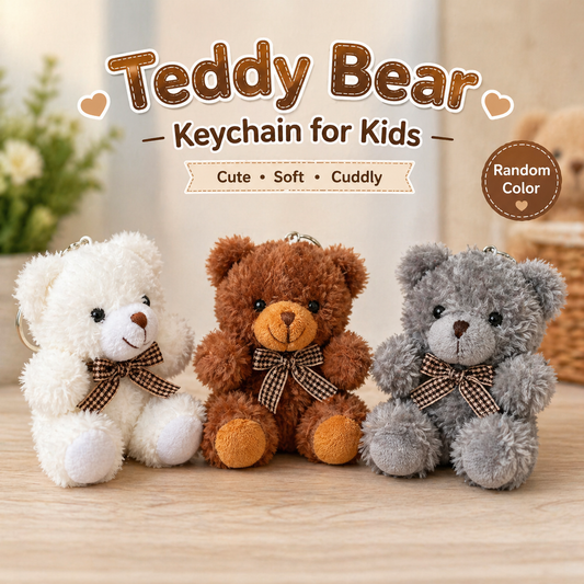Teddy Bear Keychain for Kids (Random Color)