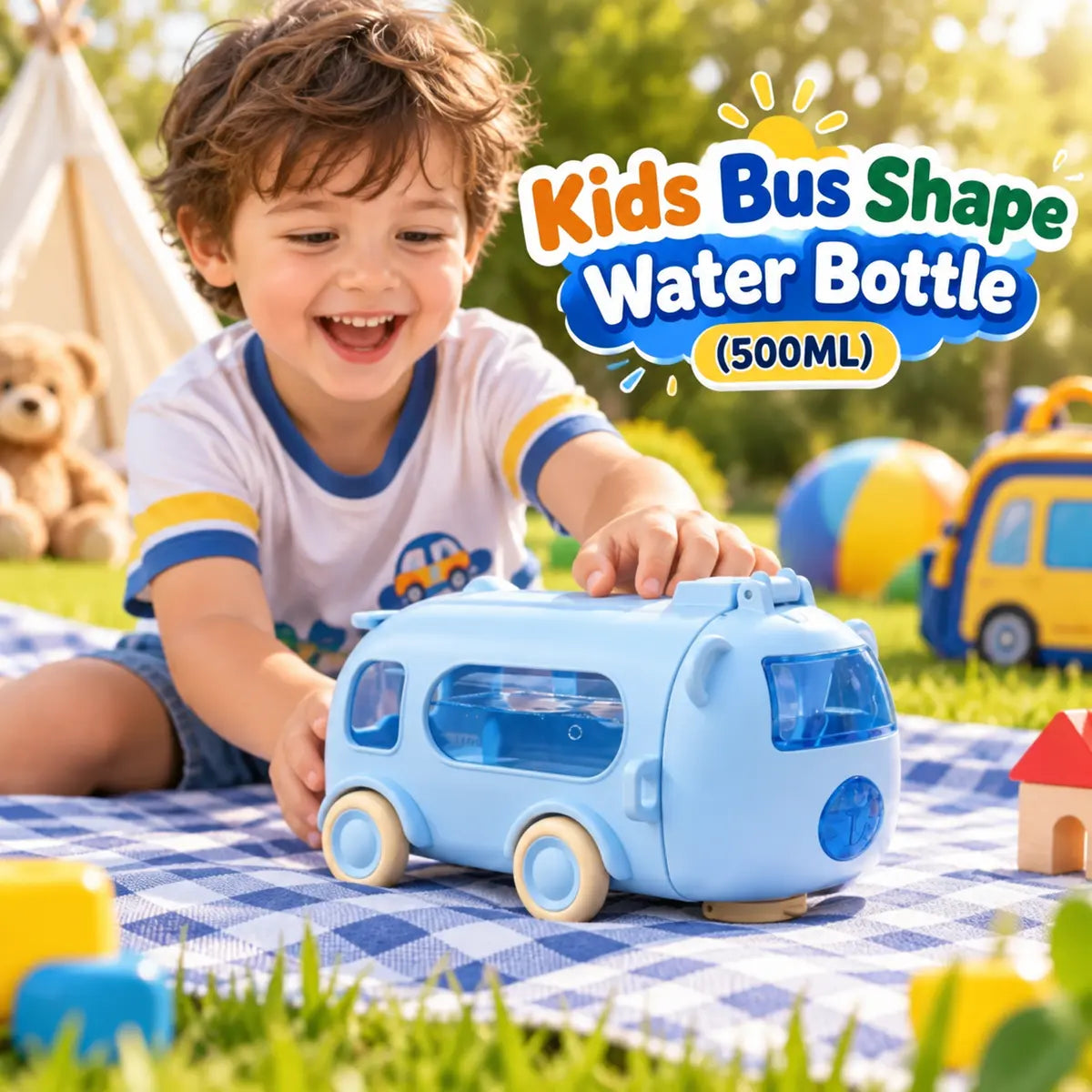 Kids Bus Shape Water Bottle | 500ML (029-29)