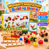 Wooden Tool Kit (29 PCS) – Kids Nut & Bolt Puzzle Educational Construction Toy (2025-38)