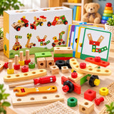 Wooden Tool Kit (29 PCS) – Kids Nut & Bolt Puzzle Educational Construction Toy (2025-38)