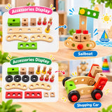 Wooden Tool Kit (29 PCS) – Kids Nut & Bolt Puzzle Educational Construction Toy (2025-38)