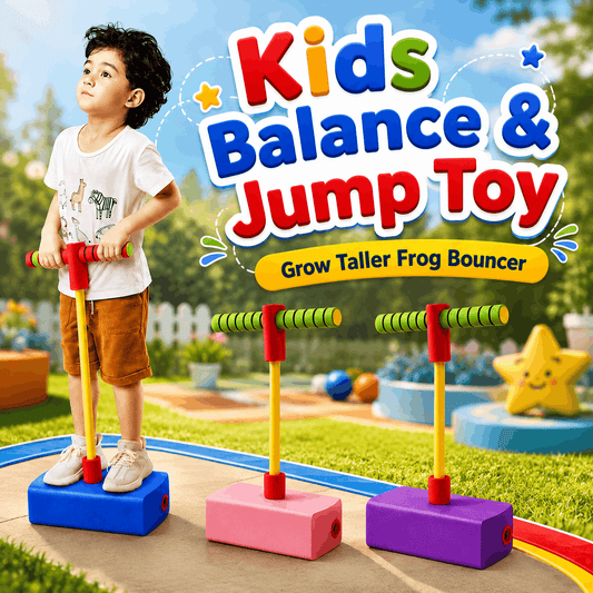 Kids Balance & Jump Toy – Grow Taller Frog Bouncer - Toynix