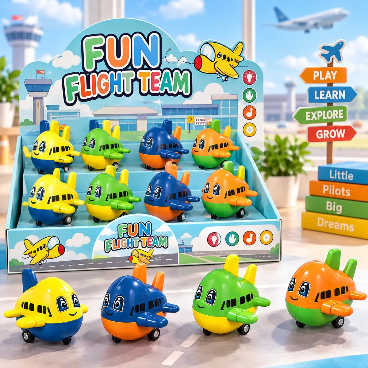 Kids Colorful Pull-Back Airplane Toy
