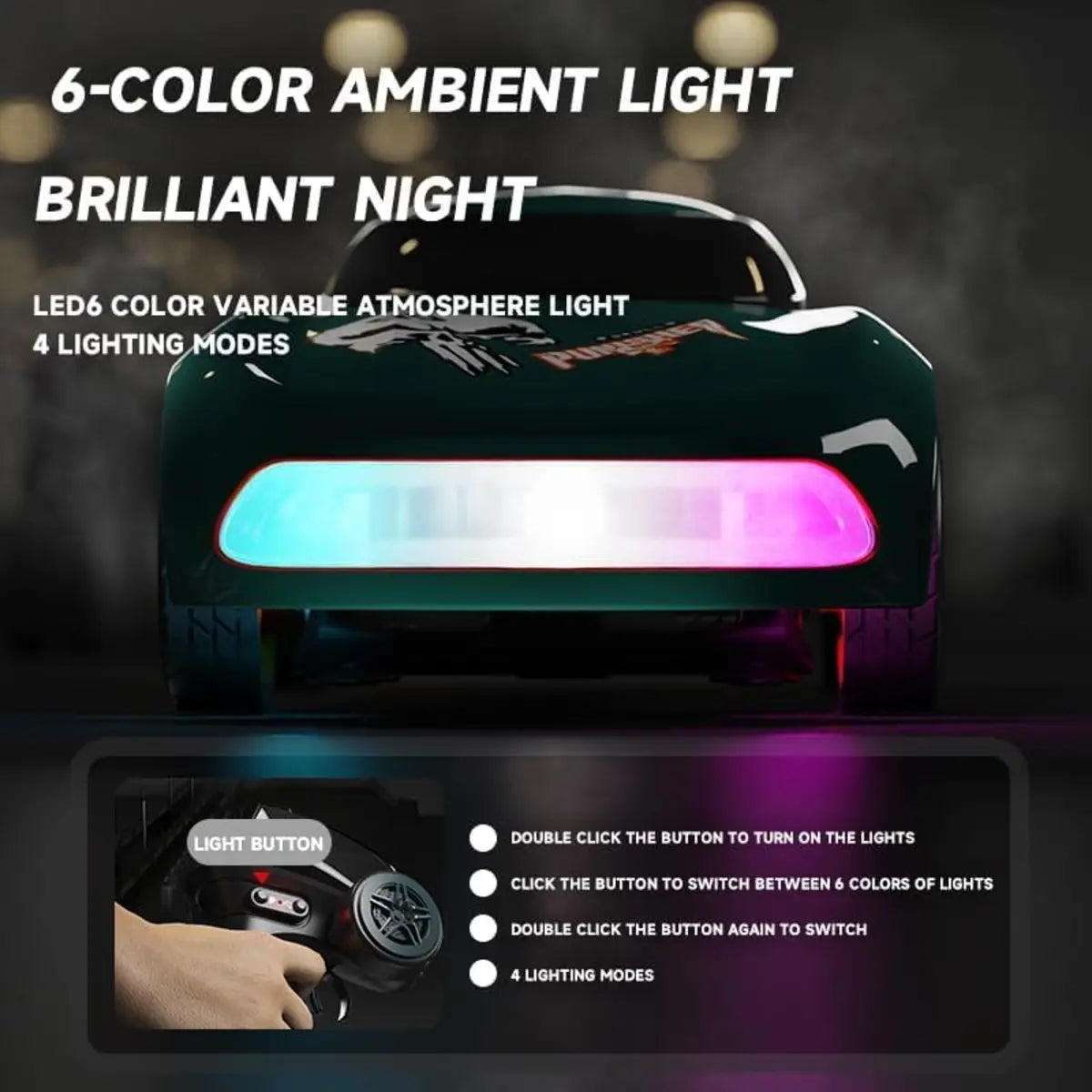 Lighting Mini Desktop Drift RC Car 1/64 Scale 4WD