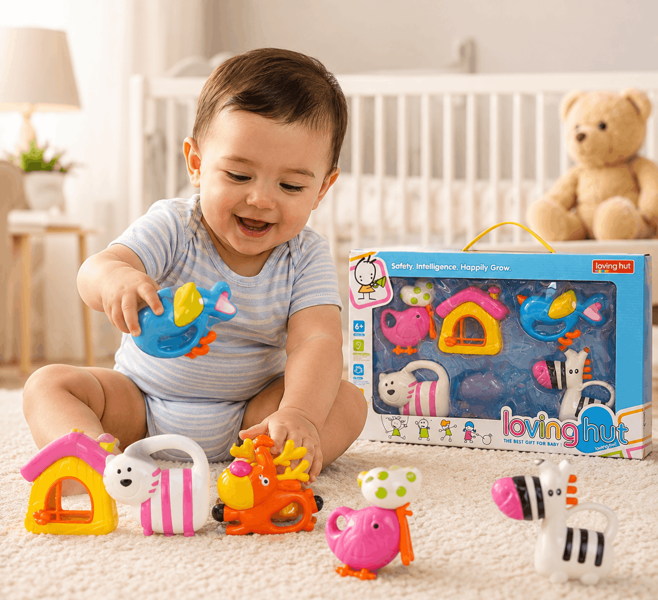 Loving Hut Colorful Rattles Set for Babies
