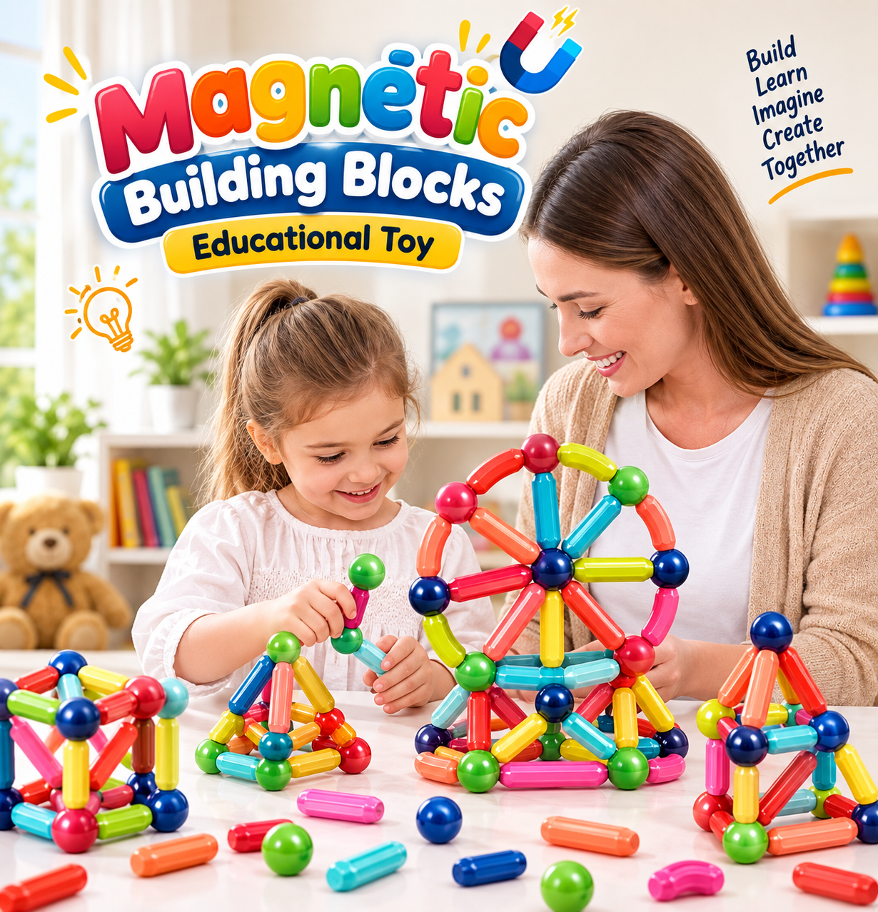 Magnetic Building Blocks Educational Construction Toy for Kids