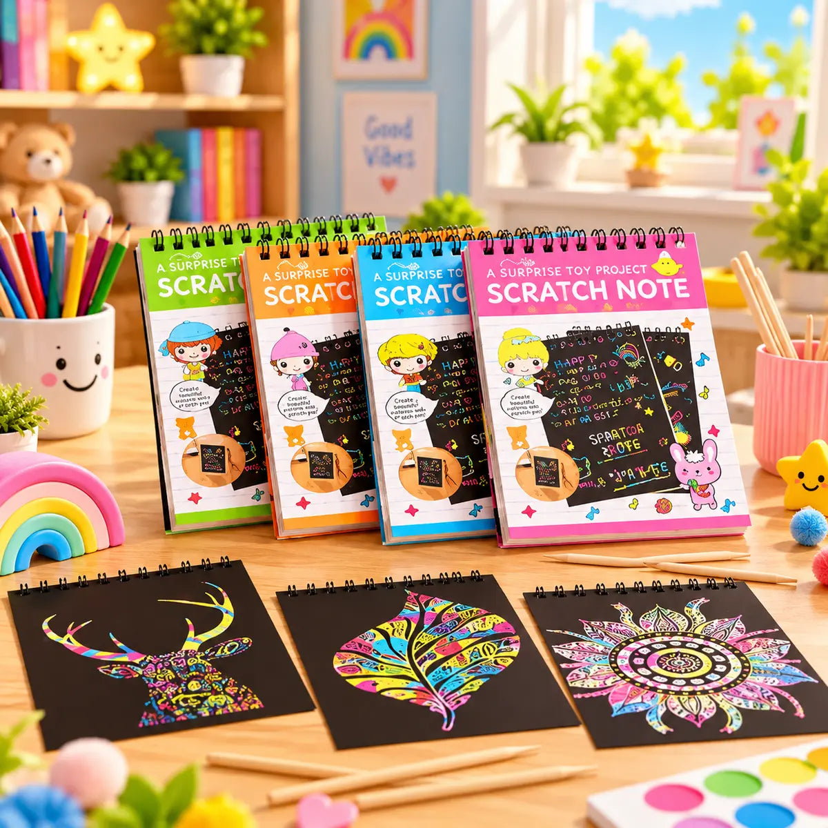Magic Scratch Art Notebook Set for Kids (E-0014)