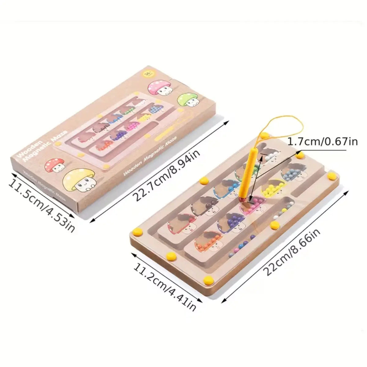Magnetic Colors and Numbers Matching Maze Game Wooden Educational Activity Board for Kids