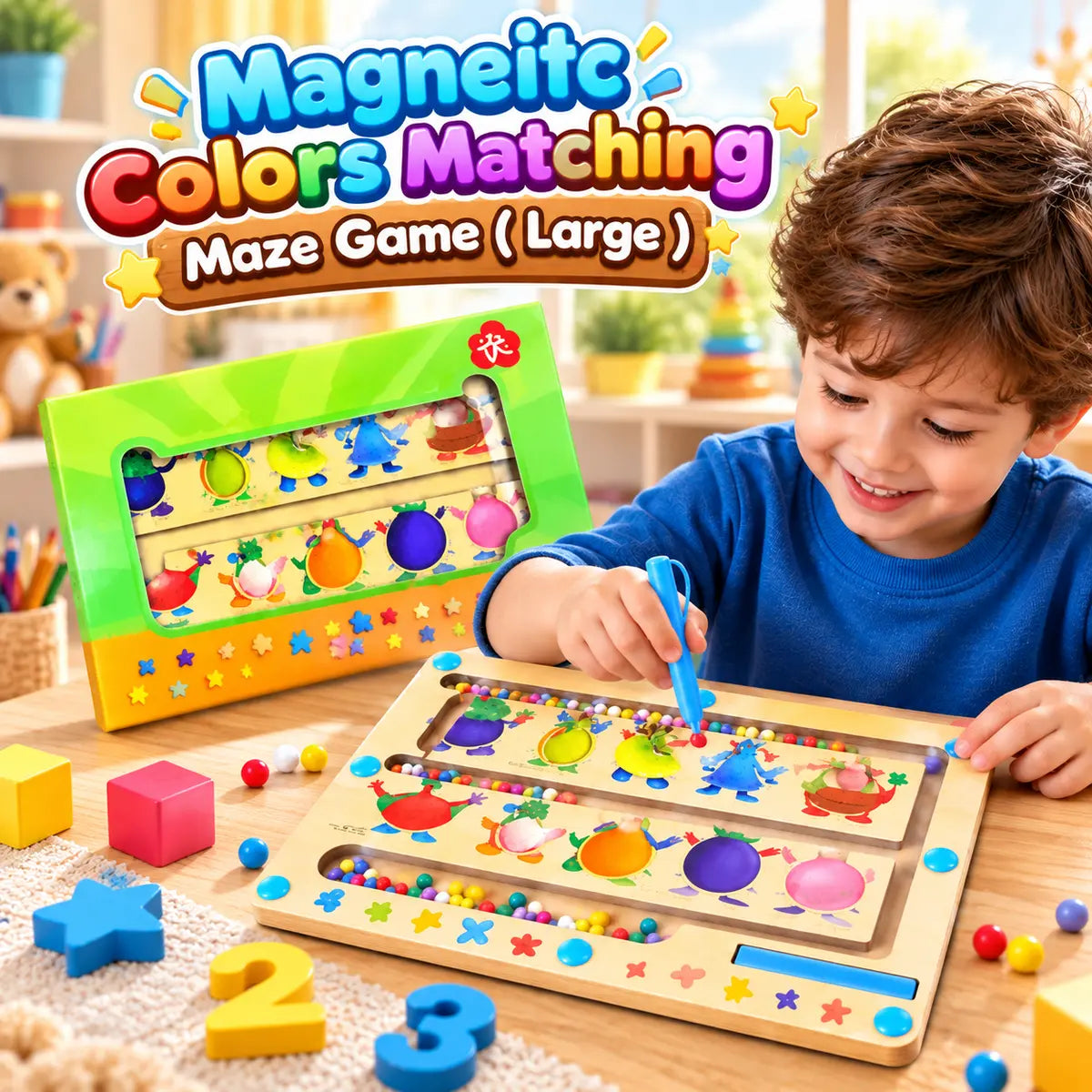 Magnetic Colors & Numbers Matching Maze Game (2025-23/BTE-005C)