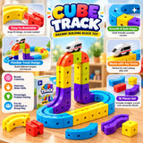 Magnetic Cube Track Train 18 Pieces Set for Kids  (LEAO-08)