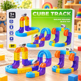 Magnetic Cube Track Train 18 Pieces Set for Kids  (LEAO-08)
