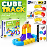 Magnetic Cube Track Train 18 Pieces Set for Kids  (LEAO-08)